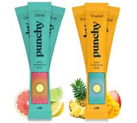20 Pack Electrolytes Sachets - Fast Absorbing Hydration Sachets - Rehydration Sachet Packed with Vitamins - No Artificial Sweeteners or Preservatives - Tropical & Citrus Electrolytes Powder by Punchy