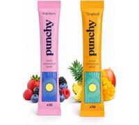 20 Pack Electrolytes Sachets - Fast Absorbing Hydration Sachets - Rehydration Sachet with Vitamins - No Artificial Sweeteners or Preservatives - Tropical & Wild Berry Electrolytes Powder by Punchy