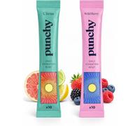 20 Pack Electrolytes Sachets - Fast Absorbing Hydration Sachets - Rehydration Sachet with Vitamins - No Artificial Sweeteners or Preservatives - Citrus & Wild Berry Electrolytes Powder by Punchy