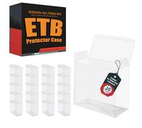 20 Pack ETB Protector Case Crafted for PKMN Elite Trainer Box Protector Cases 0.5mm Thick PET Plastic PKMN ETB Case Protector Crystal-Clear Heavy Duty with Auto-Locking Bottom & Protective Film