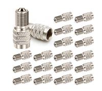 20 Pack Extended Valve Cap Metal with Double Sealing Double Seal Valve Stem Cap Inflate Tire Valve Caps Flow Through Tires