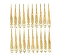 20 Pack Finger Nail Tip Claw Rings, Ancient Queen Costume Fingertip Claw Nail Rings Decoration Accessory, Golden Color Finger Knuckle Protectors for Halloween Cosplay Drama Dance Show..