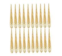 20 Pack Finger Nail Tip Claw Rings, Ancient Queen Costume Fingertip Claw Nail Rings Decoration Accessory, Golden Color Finger Knuckle Protectors for Halloween Cosplay Drama Dance Show.