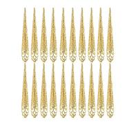 20 Pack Finger Nail Tip Claw Rings, Ancient Queen Costume Fingertip Claw Nail Rings Decoration Accessory, Golden Color Finger Knuckle Protectors for Halloween Cosplay Drama Dance Show.