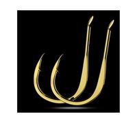 20 Pack Fishing Hooks High Carbon Steel Golden Single Fishhooks Jig Barbed Hook Carp for Sea Accessorie(4)