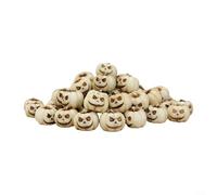 20 Pack for MINI Halloween Pumpkin Resin Figurines Decorative Artificial Grimace Face Pumpkins for Tabletop Indoor Outdoor Autumn Fall Harvest Dollhouse DIY Craft Village Decor (White pumpkin)