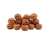 20 Pack for MINI Halloween Pumpkin Resin Figurines Decorative Artificial Grimace Face Pumpkins for Tabletop Indoor Outdoor Autumn Fall Harvest Dollhouse DIY Craft Village Decor (Small pumpkin suit)