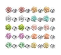 20 Pack Funny Rose Flower Pins Set Cute Enamel Resin Folwer Lapel Pin Brooch Badges Funny Pins for Backpacks Badges Jackets Hats Accessories for Women Men, M, Crystal, crystal