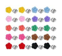 20 Pack Funny Rose Flower Pins Set Cute Enamel Resin Folwer Lapel Pin Brooch Badges Funny Pins for Backpacks Badges Jackets Hats Accessories for Women Men, M, Crystal, crystal