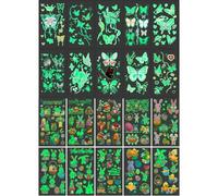 20-Pack Glow-in-the-Dark Butterfly Tattoo Stickers, Fun Temporary Tattoos for Kids, Perfect for Birthday Parties, Halloween Costumes, Easter, and Christmas Celebrations
