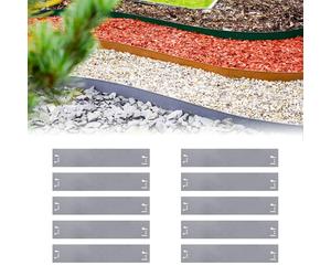 20-Pack Green Metal Lawn Edging 13.5cm Hfemale threadh 24m Long Garden Border