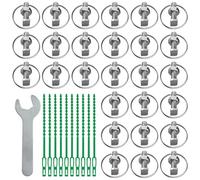 20 Pack-Greenhouse Bolts and Nuts with Rings, Aluminum Cropped T Head Bolts & Nuts Sets-No Assembly Required, included 50Pcs Reusable Plant Ties Greenhouse Accessories for Climbing Plants