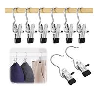 20 Pack Hanger Clips, Multi Function Clip Hooks, Laundry Hanging Hooks Clips, Clothes Clips, Closet Hangers, Boot Clips, Sock Clips, Hat Clips, Glove Clips, Trouser Clips, Towel Pins (Black)