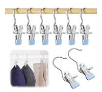 20 Pack Hanger Clips, Multi Function Clip Hooks, Laundry Hanging Hooks Clips, Clothes Clips, Closet Hangers, Boot Clips, Sock Clips, Hat Clips, Glove Clips, Trouser Clips, Towel Pins (Light Blue)