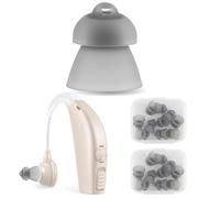 20 Pack Hearing Aid Domes for Phonak, Silicone Earbud Tips Replacement Sound Amplifier Ear Pieces Hearing Aid Accessories Washable Anti Static Open Type Domes for Seniors (Double Layer M)