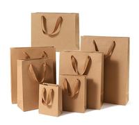 20-Pack Heavy Duty Kraft Paper Tote Bags with Cotton Rope Handle Shopping for Clothing, Apparel, Flowers, Eyewear(30 * 10 * 40cm)