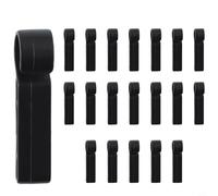 20 Pack Helmet Headlamp Clips Anti-Slip Plastic Hooks for Hard Hat Safety Cap Mounting, Secure Light Holder for Camping Hiking Work, Black