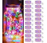 20 Pack LED Fairy Lights Battery Operated, 2M 20LED Mini String Lights Battery Powered, String Lights Battery Powered Waterproof Mini Lights Indoor Outdoor for Jars,Christmas,Party, Bedroom (Colorful)