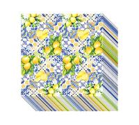 20 Pack Lemon Tile Paper Napkins, Blue & Yellow Lemon Napkins Lunchtime Disposable Paper Napkin for Party Decorations Supplies Decorative Tableware