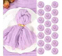 20 Pack Lilac Purple Cheesecloth Napkins 20"x20" Boho Washable Cloth Napkins Set of 20 Wrinkled Cheese Cloth Napkins Gauze Dinner Table Napkin for Wedding Party Baby Shower Birthday Decor