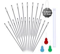 20 Pack Long Sewing Needles, Long Needles for Crafts Large Eye Stitching Needles, 6.8 inch/17.5 cm Doll Needles, Upholstery Needles for Quilting Darning Bead Loom Beading Doll Making Sewing Art Crafts