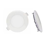 (20 pack) LOWENERGIE 6w LED Round Ceiling Panel Light White Recessed Down Lighting, 120mm Dia, 50w Halogen Equivalent (6000K Day White