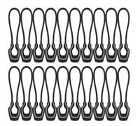 20-Pack Luminous Zipper Pull Replacement Ropes for Backpacks Camping Tents Luggage Suitcases - Glow-in-The-Dark Thermoplastic Polyurethane Pulls 5 Cm Total Length(Black)