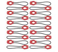 20-Pack Luminous Zipper Pull Replacement Ropes for Backpacks Camping Tents Luggage Suitcases - Glow-in-The-Dark Thermoplastic Polyurethane Pulls 5 Cm Total Length(RED)
