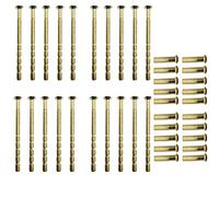 20 PACK M4 Door Handle Screws BRASS with Bolt Connecting Sleeve Male to Female for Door Handle, Knobs Escutcheons and Others