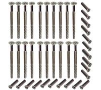 20 PACK M4 Door Handle Screws CHROME with Bolt Connecting Sleeve Male to Female for Door Handle, Knobs Escutcheons and Others