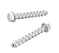 20 Pack M6 x 60mm Flange Hex Head Concrete Screw | Zinc Plated Steel M12 Self-Tapping Masonry Screws for Brick Wall, Outdoor Use in Decking, Fencing, Wood