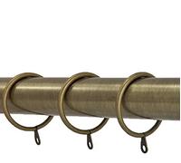 20 Pack Metal Curtain Ring Chrome Brass Black Brushed Chrome Fits 19mm 25mm 28mm Poles (Antique Brass, 28mm)