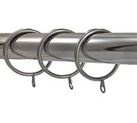 20 Pack Metal Curtain Rings - Chrome, Brass, Black Brushed - Fits 19mm, 25mm, 28mm Poles (Polished Chrome, 28mm)