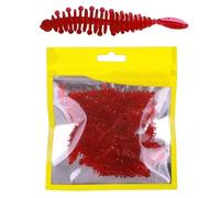 20-Pack Micro Maggot Baits 6cm1.1g Threaded Tail Lures Root Fishing Light Freshwater Biomimetic Baits(Rot)