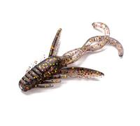 20-Pack Mini Floating Shrimp Lures - Glow in Dark Soft Baits Inverted & Stream Fishing Special for Mandarin Fish & Bass(Brown)