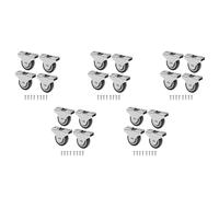 20 Pack Mini Furniture Wheels - 25mm Fixed Casters, Directional Rolling Casters for Smooth Mobility, Perfect for Furniture & Home Decor
