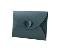 20 Pack Mini Gift Card Envelopes with Heart Clasp - 10.5 x 7cm (A7 Size) - Perfect for Love Letters, Wedding Invitations, Greeting Cards & Party Favours -Green