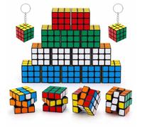 20 Pack Mini Rubix Cube 3x3 Puzzle Set, Compact Keychain Brain Teaser for Travel Entertainment and Office Focus, Portable Educational Toy for Puzzle Enthusiasts and Social Events