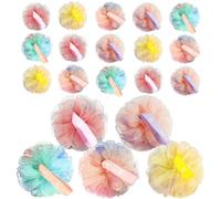 20 Pack Mini Shower Loofah Bath Sponge 20G, Soft Travel Size Nylon Mesh Puff for Body Wash, Loofah Shower Exfoliating Scrubber Pouf for Women and Men, Full Cleanse, Beauty Bathing Accessories