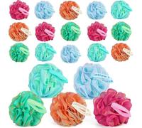20 Pack Mini Shower Loofah Bath Sponge 20G, Soft Travel Size Nylon Mesh Puff for Body Wash, Loofah Shower Exfoliating Scrubber Pouf for Women and Men, Full Cleanse, Beauty Bathing Accessories