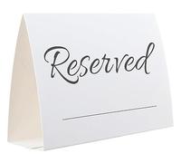 20 Pack Modern Reserved Table Sign With Name Line - Reserved Signs For Wedding - White Reserved Signs - Wedding Accessories - Tent Cards For Reserving Seats & Places - Place Cards for Party, Event