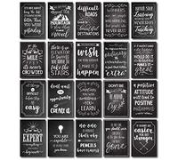 20-Pack Motivational Posters in Chalkboard Design, Inspirational, Positive Quotes for School Classroom Wall Decoration Sign, Growth Mindset Posters, Teacher Supplies, Bulletin Boards, 33 x 48 cm