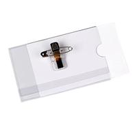 20 Pack Name Badges Name Tag with Clip and Pin, Waterproof Plastic Badge Holders Clear Badge ID Card Holders for School, Colleges, Office, and Corporate Conference(9 * 5.6cm)