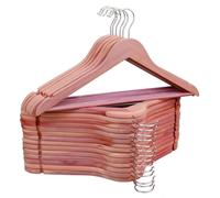 20 Pack -Natural Aromatic Cedar Wood Hangers with Shoulder Grooves, 360-Degree Flexible Hook, Solid Wooden Coat Suit, Shirt Hangers, Natural Cedar Wood Finish. (Pack of 20)