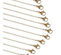 20 Pack Necklace Chains Bulk 1.5mm Gold Gold Plated Alloy Cable Links Chains, Stainless Steel Chain for Jewelry Making, Stainless Steel Cable Chain Necklace Bulk, Gold Plated Thin Chains(18 Inches)