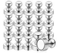 20 Pack Neodymium Magnets for Fridge Whiteboard, 12 x 16 mm Magnetic Push Pins Small Strong White Notice Board Magnets for Crafts, Photo, Map, Office, DIY