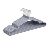 20 Pack Non Slip Rubber Coated Metal Hangers, Grey