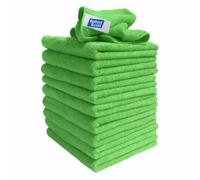 20 Pack of Green Microfibre Genuine Exel Brand Magic Cleaning Cloths. Chemical Free Cleaning. Anti Bacterial Microfiber Cloths for Amazing Smear Free Wiping.