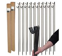 20 Pack of Strong 10mm Steel Fencing Road Pins 1.25m High for Temporary Barrier Fencing and Garden Netting