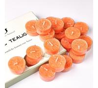 20 Pack Orange Scented Tealight Candles, About 5-Hour Burn Time, Plant Wax Coloured Candles Gift Set, Small Candles Multipack for Home Decor, Gifts for Christmas Birthday